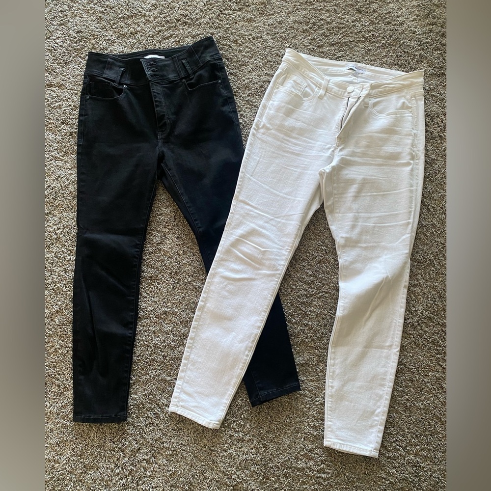 Lane Bryant Skinny Jeans in Black & White - Two-Pair Set